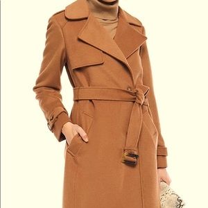 DKNY belted wool-blend felt coat